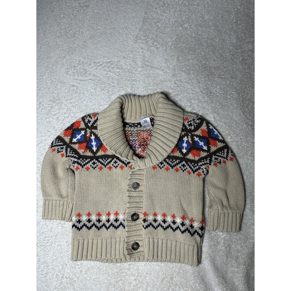 Carter's Baby Button Up Sweater Nordic Style 12 Months